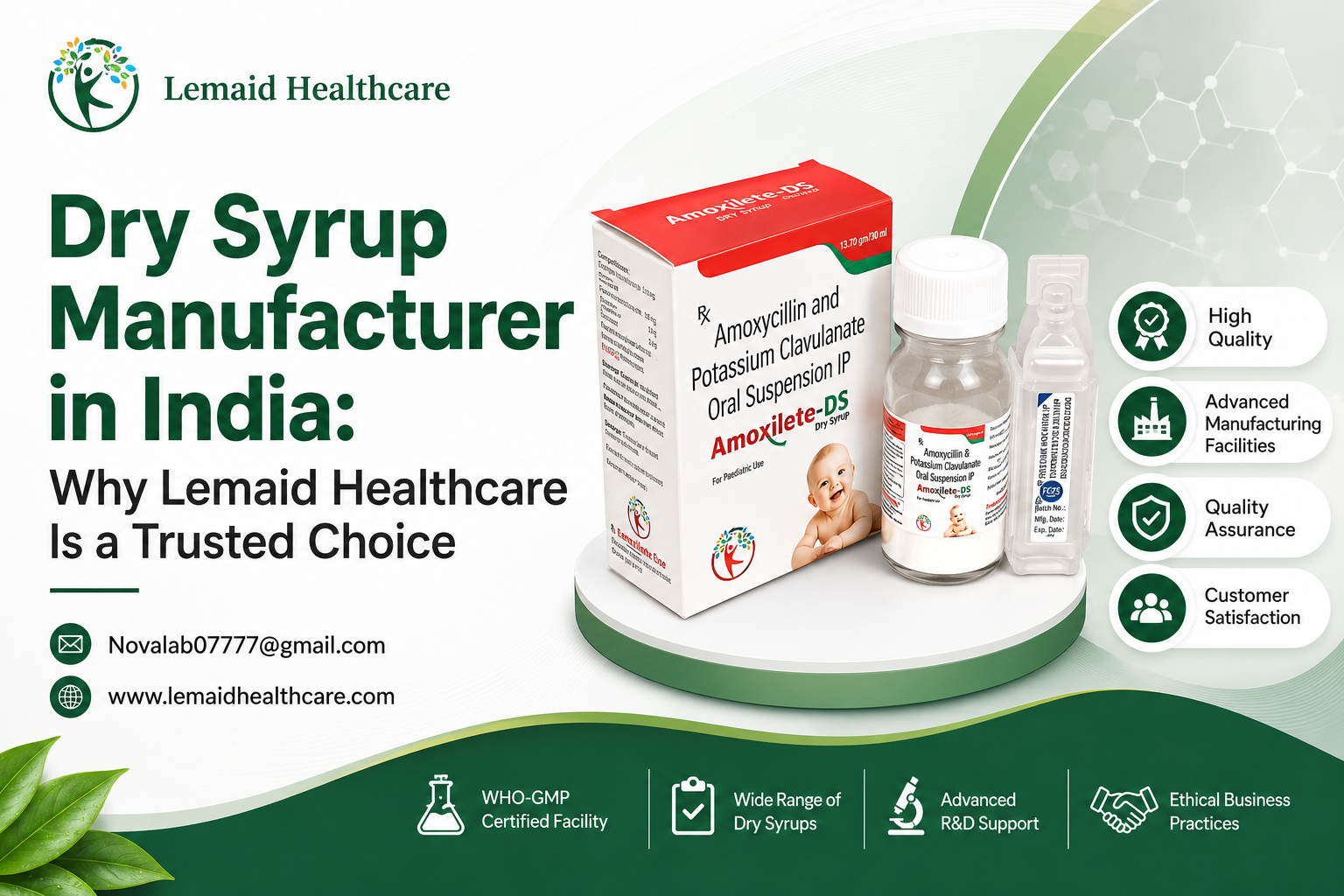 Dry Syrup Manufacturer in India: Why Lemaid Healthcare Is a Trusted Choice