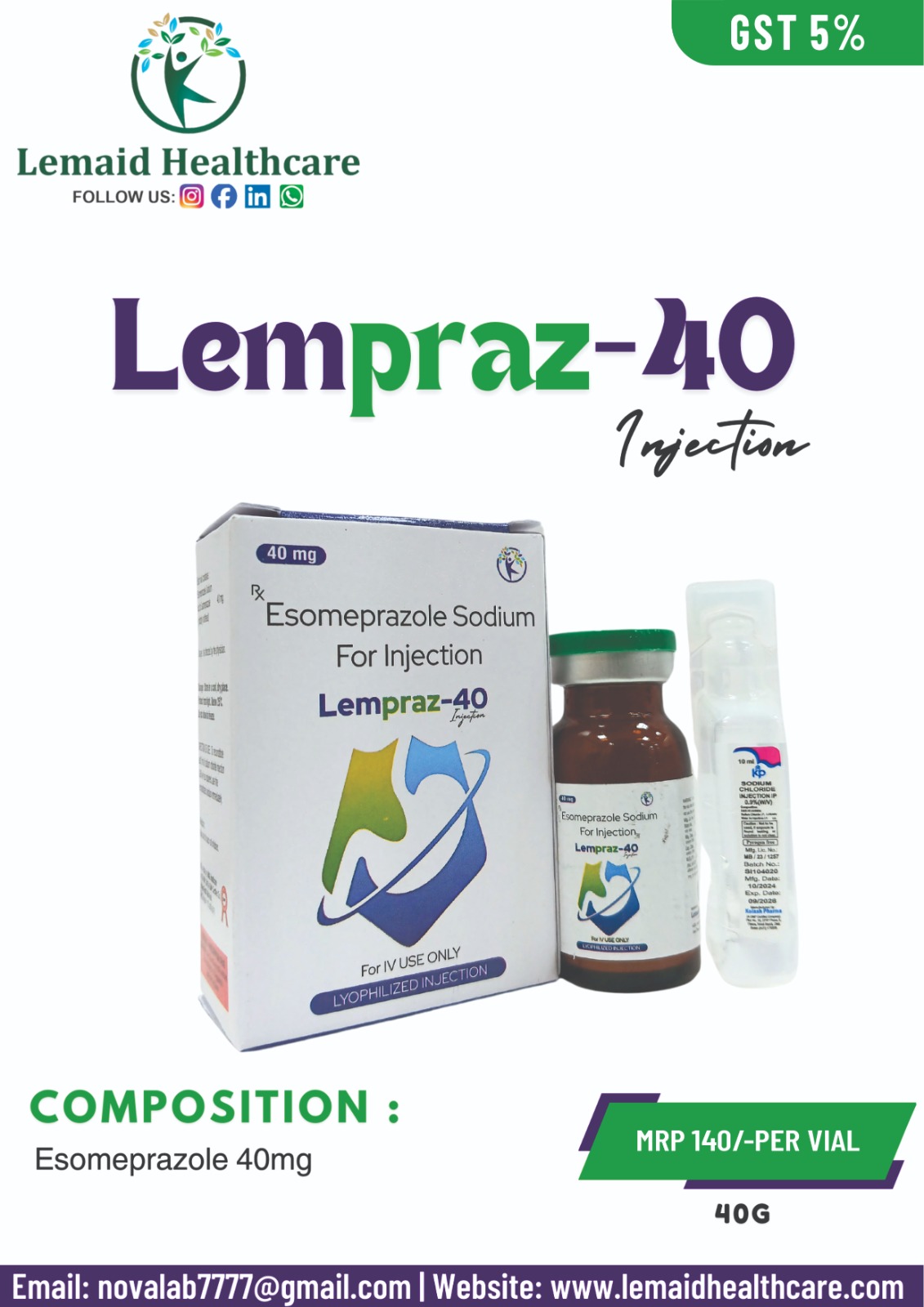 Lempraz-40 Injection