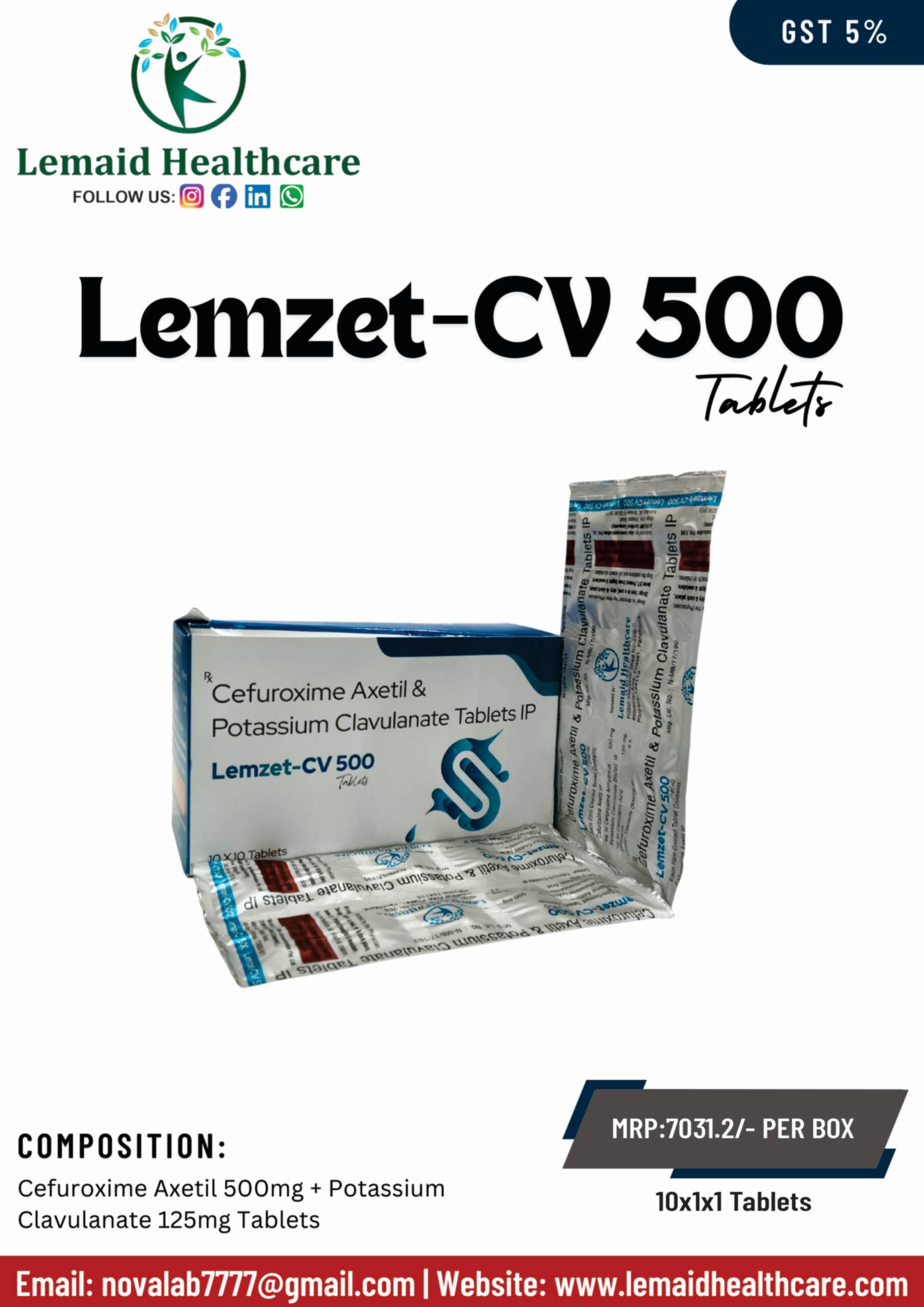 Lemzet-CV 500 Tablets